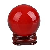 Kicode 40ミリメートル レッドクリスタルボール 木製スタンド含みます