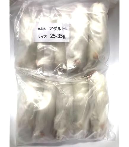 Amazon | 国産冷凍ラット (アダルトL ～210g 3匹入り) | 冷凍