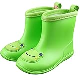 GudeHome 子供用 レインブーツ 女の子 男の子 レインシューズ キッズ 雨靴 可愛い長靴 軽量 安全 乳児 幼児 小学生 漫画 カエル