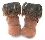 ベビーブーツ☆ピーコックファーがおしゃれなオリジナルブーツ０才ー２才