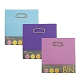 Maven Gifts: Modern Littles Folding Storage Bin Set - Solid Purple Bin, Solid Pink Bin, and Solid Sk