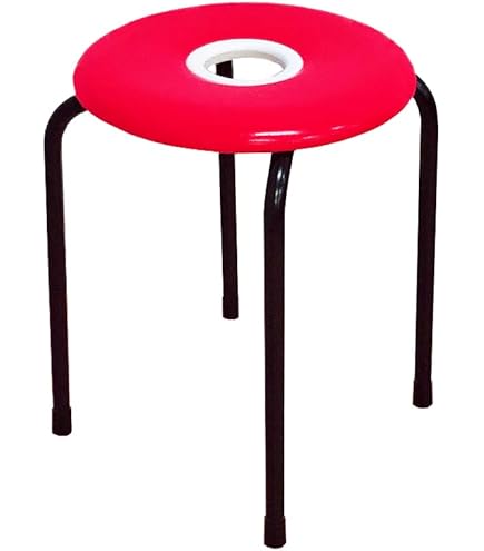 Amazon.co.jp: 日本製 パイプ椅子 ドーナツ スタッキングチェア 座面高