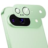 Podick カメラフィルム Google Pixel 9用 カメラ保護 9H強化ガラス アルミ合金 グーグル ピクセル9 カメラカバー 高透過率 黒縁取り 露出オーバー防止 キズ防止 全面保護 耐衝撃 指紋防止 飛散防止 気泡ゼロ 極薄 レンズプロテクター (グリーン)