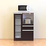 日本製 2色対応 幅70cm レンジボード 完成品 (ブラウン)