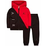 NIKE(ナイキ)エア・ジョーダン JORDAN 男の子用レッドxブラックAIRジャンプマンフード付きアクティブジャケット上下2点セット (5-6years（約110-116cm）) [並行輸入品]