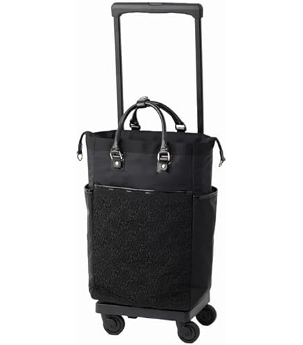 スワニー　ブラック クロコダイル風 キャリーケース　キャスターバック スワニー ブラック クロコダイル風 キャリーケース キャスターバック