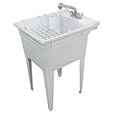 Samson sm-19-fc floor-mountedランドリーTub 22.375-in W x 26-in D X 34.75-in H with蛇口とアクセサリキット、グレー