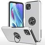 MOTO G50 5G ケース リング スタンド機能 カメラ保護 薄型 motorola g50 5g カバー (Moto G50 5G, ぎんいろ)