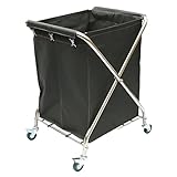 ホテルリネンカート 業務用 ランドリーワゴン キャスター付き サービスカート 多目的 ダストカート付布袋 リネンカート ホテル清掃台車 折りたたみ式 業務洗濯物用かご 大型分別カート ホテ 学校 病院 工場 マーケット 業務用ハンドトラック(グレー)