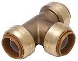 SharkBite 3/4-Inch Tee, Plumbing Fittings for Residential and Commercial Water Applications, Lead-Fr