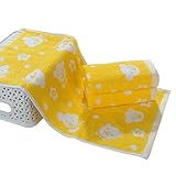 5 Pcs Cute Bear子供バスタオルコットンソフトFacecloth、イエロー