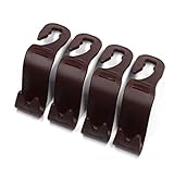 Bartram シートフック ヘッドレストフック 車内収納 買い物袋の荷崩れ防止 取り外し不要 荷物掛け 4個セット 高品質 ブラウン