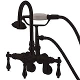 Elements of Design DT3015AL Hot Springs Wall Mount Clawfoot Tub Filler with Hand Shower, 4-3/4' in S