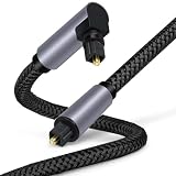 直角TOSLink 90度360度回転トスリンク角型 光ファイバー 光オーディオケーブル デジタルオプティカルオーディオケーブル オス-オス ホームシアター、サウンドバー用 (長さ, 1.5メートル)