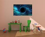 48 " Landscape Outerスペースシーンインスタントビューブラック穴# 1壁グラフィック子供部屋デカールホームステッカーオフィスアート飾りden man cave Mural Large