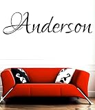 Anderson Family Name Last Name女の子名前またはBoy名前部屋名前壁引用アートビニールデカールステッカー
