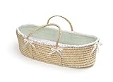 Badger Basket Company Natural Baby Moses Basket - Sage Waffle Bedding by Badger Basket Company [並行輸入