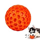 AUSCAT 犬おもちゃ 音が出るボール 噛むおもちゃ 中大型犬 知育玩具 頑丈 天然ゴム 犬用玩具 ストレス解消「橙ボール L」