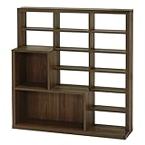 白井産業【SHIRAI】本棚 パーティションラック セパルテック ダークブラウン 幅110cm 高さ約113cm SEP-1111ARDK