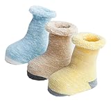 (ビグッド)Bigood かわいい ベビー 赤ちゃん 温かソックス 靴下 ルームソックス カジュアル 新生児 保温ソックス 出産祝い 3足セット 色ランダム（Aタイプ・M）