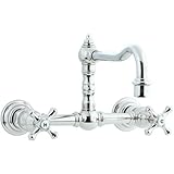Cifial 267.260.721ハイランド壁マウントキッチン蛇口with 9 "注ぎ口、ポリッシュニッケル