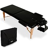 軽量 折りたたみ マッサージベッド キャスター付 キャリーバック (保証付き) ブラック