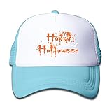 ボーイズ メッシュキャップ 通気性 大人気 スポーツ レジャー・キャップ ハッピー ハロウィン おしゃれ 帽子 カジュアル ストーリート系ライトブルー プリント付き 無地