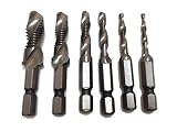 ＣＴＶshop （シーティーブイショップ）オリジナル袋付き ドリル タップ 穴 開け ネジ 切り 6角軸 6本 セット