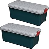 アイリスオーヤマ ボックス RVBOX 800 グレー/ダークグリーン 幅78.5x奥行37x高さ32.5cm 2個セット
