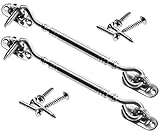 2 PIECES STAINLESS STEEL CABIN HOOK AND EYE SHED GATE DOOR LATCH 6" [並行輸入品]