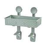 BESTOMZ 浴室用ラック 強力吸引 シャワーラック バスストレージ 浴室収納用品(緑)