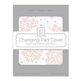 SwaddleDesigns Cotton 2 Layer Muslin Changing Pad Cover Heavenly Floral with Shimmer Pink [並行輸入品]