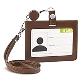 Dockii IDカードホルダー 横型 IDカードケース 社員証ケース メンズ ネックストラップ クリップストラップ付き カードケース 首掛