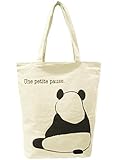 AKSSWEET アニマルグラフィック トート バッグ (ファスナー付き) (Panda アイボリー)