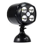 電池式 ４LEDライト　人感／明暗センサーライト　防犯灯　屋外用　LED照明 IP65に対応 (1個)