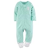 Carter's （カーターズ） :: ロンパース カバーオール 長袖 足つき 女の子 綿82% ポリエステル18% :: Terry Zip-Up Sleep & Play :: NB (50-55