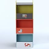 Labebe 木製の赤ちゃんのおもちゃのオーガナイザー3層の断面家具 - オープンドア