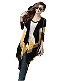 2way ロング カーディガン ボーダー 冷房 日焼け 対策 授乳ケープ イエローBS0052