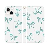 ViD ベルトなし iPhone 14 Plus 手帳型 スマートフォン スマホ ケース カバー リボン柄 ホワイト ターコイズ トルマリンブルー リボン ガーリー パターン おしゃれ かわいい カワイイ 大人可愛い ギフト 雑貨 グッズ アイフォン14プラス アイホン14プラス 14plus アイフォン14plus アイホン14plus アイフォーン アイフォン アイホン ベルト無し 帯なし