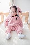 (チェリーレッド) CherryRed ベビー＆キッズ用 ファション カバーオール ロンパース 着ぐるみ キッズコスチューム 子供 男の子 女の子 出産 祝い パジャマ 防寒着 もこもこ ウサギ ピン