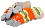 Forney 53196 Cowhide Leather Palm High Visibility, X-Large, Orange and Grey by Forney
