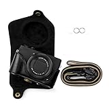 kinokoo PowerShot G7 X Mark3/G7 X MarkⅢ/G7X3/G7 X Mark2/G7 X MarkII/G7X2 ケース 三脚穴付き ショルダーストラップ (ブラック)