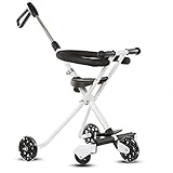 Animo(アニモ) 5輪ベビーカー ハンディーキッズスクーター 手プッシュ ベビーカー 折りたたみ式 子供のキャリッジ　1-6歳用 セキュリティフェンス付き 多機能 超軽量 新型 高さ調整可能 （ホ