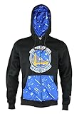 メンズNBA Golden State Warriors Full Zipスラッシュパーカー、ブラック