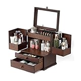 GSAGJsnh 化粧品オーガナイザー、高級美容多機能メイクジュエリー竹オーガナイザーメイクアップ収納ボックス、29 * 21 * 36cm