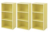 カラーボックス [3段]６色　3個セット　展示品 (イエロー)
