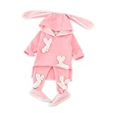 FEVON セットアップ　子供服　ベビー　上下セット　女の子 ガールズ キッズ　トップス+ズボン　2点セット　長袖　フード付き　春　秋　かわいいウサギ　立体　兎の耳付き　入学式　七五三　入園式　誕生日