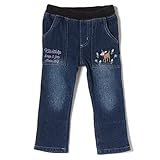 クレードスコープ(キッズ&ベビー)(kladskap) 刺しゅう入りニットデニムストレートパンツ【ピンク/110】