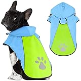 Kpuplol 犬 レインコート - 防水反射性犬服調節可能なペットジャケット、梅雨対策防雪 防風 通気 小型犬から大型犬および子犬用の軽量 (M, グリーン)
