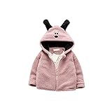 Pojour ベビー服 子供服 女の子 秋冬 防寒 厚いコート おしゃれ かわいい犬コート ジャケット 綿 厚手 長袖 暖かい ベビールームウェア 普段着 カジュアル 旅行 記念日 プレゼント ピンク